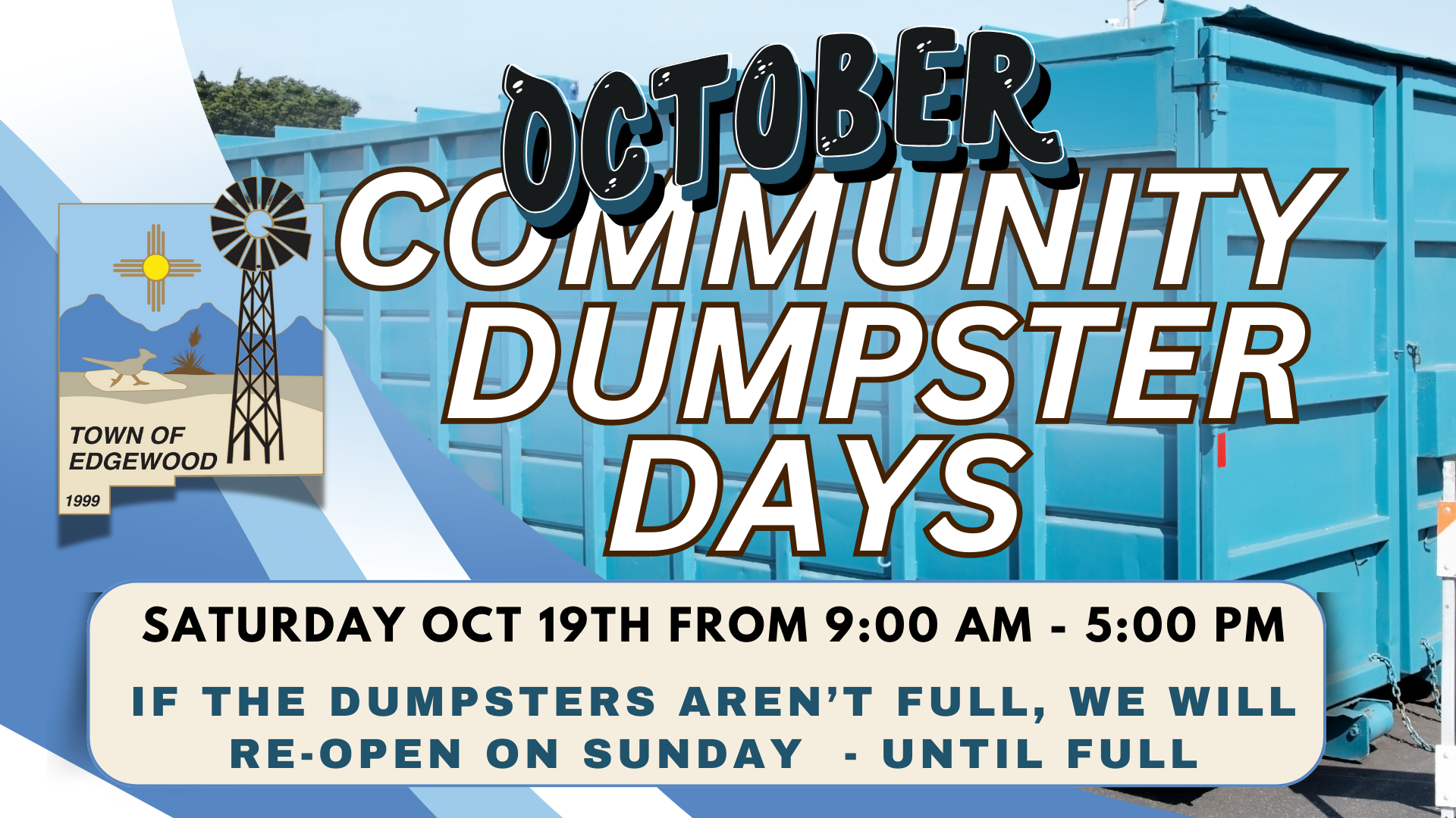 october 2024 community dumpster day edgewood new mexico